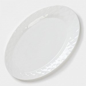Тарелка фарфоровая обеденная Magistro «Блик», 25?16,5?1,5 см, цвет белый