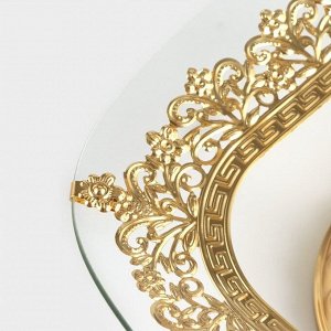 Подставка для десертов 2-х ярусная «Расцвет», d=29/41 см, цвет металла золотой