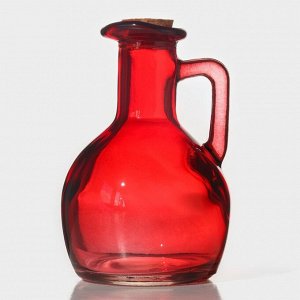 Бутыль стеклянная для соусов и масла Доляна «Олио», 200 мл, h=12 см, цвет красный