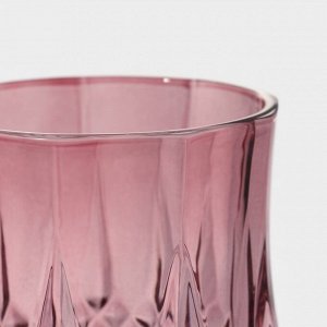 Стаканы стеклянные «Грани», 200 мл, 6 шт, цвет розовый