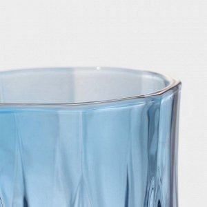 Стаканы стеклянные «Грани», 200 мл, 6 шт, цвет синий