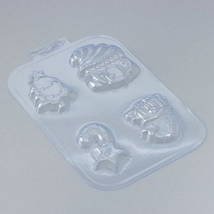 Форма для шоколада и конфет пластиковая «Домики Гномики», размер ячейки 8,5x5 см, цвет прозрачный