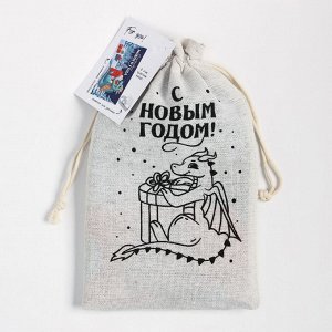 Набор в мешочке Этель "Праздничный дракон": полотенце 40х73 см, формочки для запекания - 3 ш