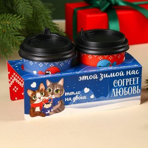 Подарочный набор «Тепло на двоих»: Чай чёрный с грецким орехом и корицей 3 г., чайный напиток травяной 3 г.