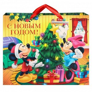 Пакет ламинат горизонтальный, "С Новым годом!", 49х40х19 см, Микки Маус и его друзья