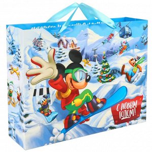 Пакет ламинат горизонтальный "С Новым годом!", 40х31х11,5 см, Микки Маус и его друзья