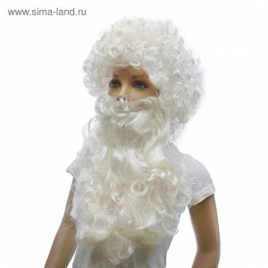 Карнавальный набор «Дед Мороз», кудрявая борода, парик