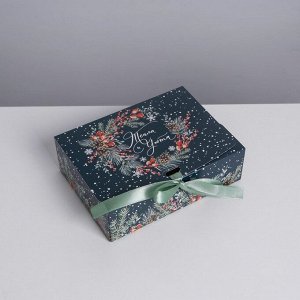 Складная коробка подарочная «Новогодняя ботаника», 16.5 ? 12.5 ? 5 см