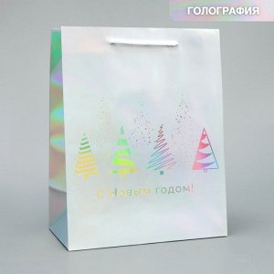 Пакет голографический  «Сказочный лес», 18 х 23 х 10 см
