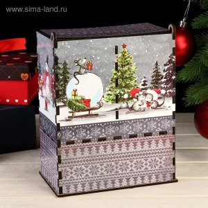 Чайный домик "Дед Мороз и Снеговик" 20х15х8,5 см