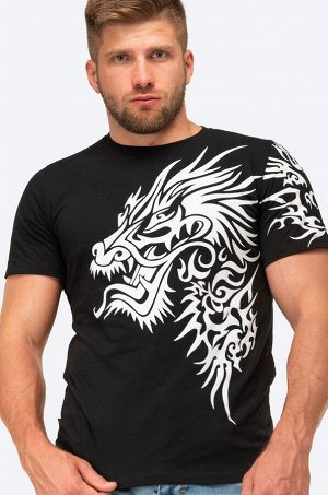 Happy Fox Хлопковая футболка с принтом дракон