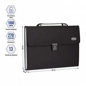 Папка-портфель 13 отделений Berlingo ""Standard"", А4, 330*240*40мм, 1000мкм, черная