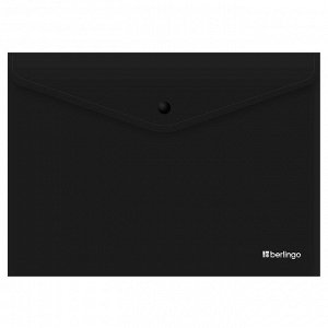 Папка-конверт на кнопке Berlingo ""City Style"", А4, 200мкм, непрозрачная, черная