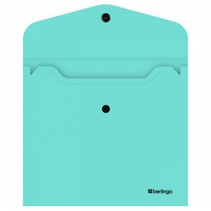 Папка-конверт на кнопке Berlingo ""Instinct"" А5+, 200мкм, мятный