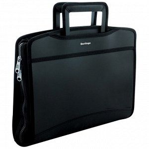 Папка-портфель 8 отделений Berlingo ""Silk Touch"", А4, 380*280*45мм, 700мкм, черная