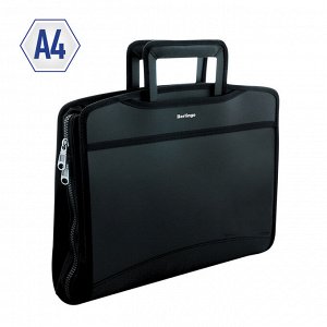 Папка-портфель 8 отделений Berlingo ""Silk Touch"", А4, 380*280*45мм, 700мкм, черная