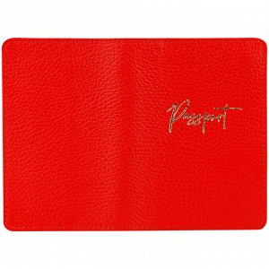 Обложка для паспорта OfficeSpace ""Naples"", кожа, красный, тиснение фольгой