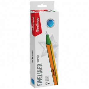 Ручка капиллярная Berlingo ""Rapido"" зеленая, 0,4мм, трехгранная