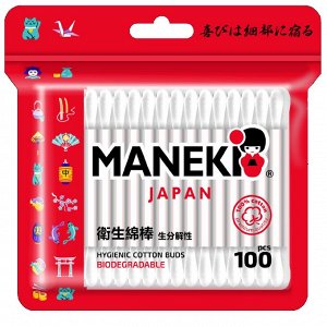 Ватные палочки Maneki Red с бумажным стиком 100 шт