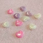 Сердечки с жемчужным краем 10 мм. Набор 10 шт