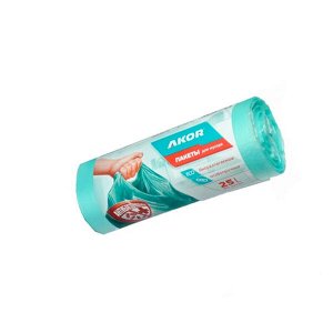 Акор, Мешки для мусора Антибак+Био 25л Особо прочный ролик 30шт