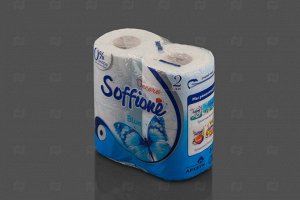 Бумага туалетная Decor Blue Голубая 2сл "Soffione" (4 рул.) арт. 10900221