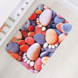 Коврик для ванной Доляна «Камни следы», 40x60 см