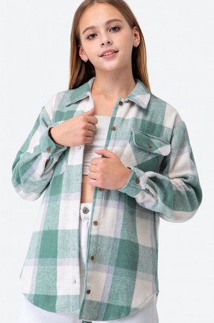 Теплая удлиненная рубашка для девочки
