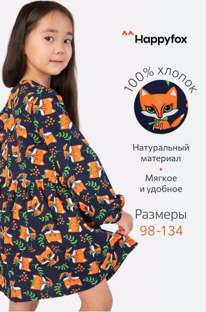 Happy Fox Хлопковое платье для девочки