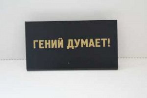 Табличка на стол Гений думает 15*8*3,5см пластик