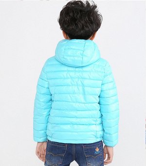 Ультралегкая детская куртка с капюшоном, цвет бирюза/салатовый