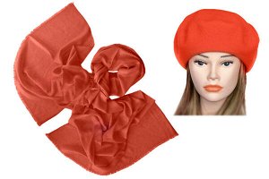 Комплект БЕРЕТ TONAK,ЧЕХИЯ
Состав: 100% шерсть.
Размер: 11 дюймов  (27,94 см.).
ПАЛАНТИН TRANINI, ИТАЛИЯ
Состав: 20% шелк, 80% шерсть молодого ягненка.
Размер: 70 х 200 см.
Описание: Великолепный комп