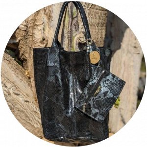 Сумка-шоппер PELLE - Shopper PITON NEGRO