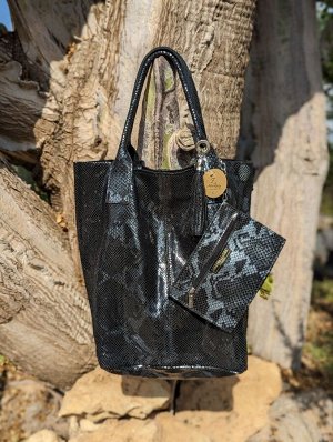 Сумка-шоппер PELLE - Shopper PITON NEGRO