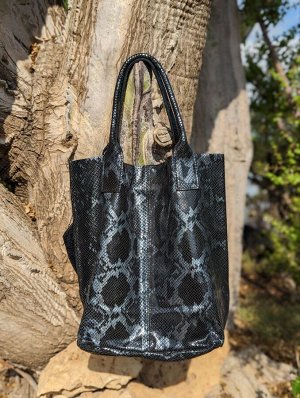 Сумка-шоппер PELLE - Shopper PITON NEGRO