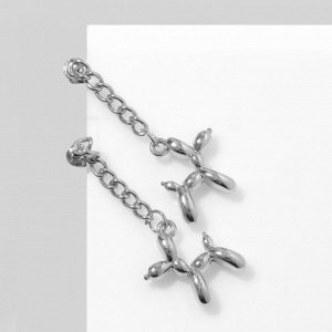 Серьги «Собачка» на цепи