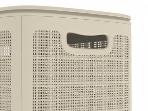 Корзина для хранения 100л с крышкой "Лён" сборная (слоновая кость, пластик). Россия