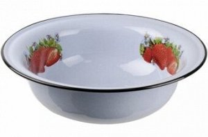 Таз 7,0л "Клубника садовая" (эмалированный, с рисунком) Россия