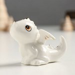 Сувенир керамика &quot;Дракоша Снежок&quot; с золотом 4х6,5х5,3 см
