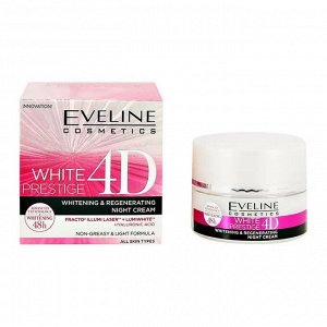EVELINE WHITE PRESTIGE 4D Ночной регенерирующий крем выравнивающий тон д/всех типов кожи 50мл (*30)