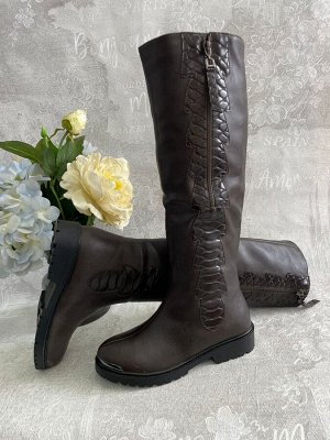 Зимние женские сапоги из экокожи с искусственным мехом