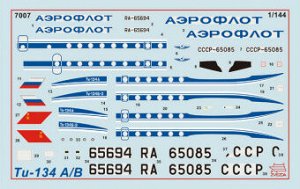 zvezda Конструктор звезда Пассажирский авиалайнер Ту-134 А/Б-3 1:144 58дет 28.5см