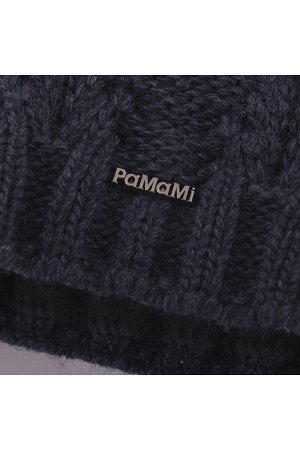 Комплект PAMAMI зимний 17549+14603+R шапка+снуд тёмно-синий