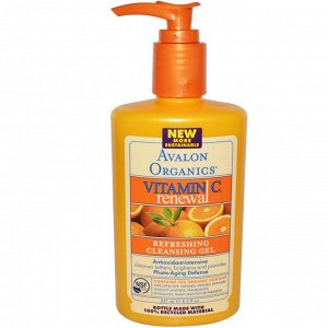 Avalon Organics, Обновление с витамином С, Освежающий и очищающий гель, 8.5 fl oz (251 мл)