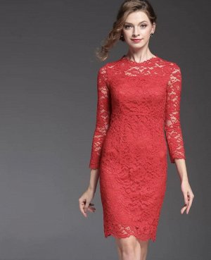 Кружевное платье черного и красного цвета 40-42-44р