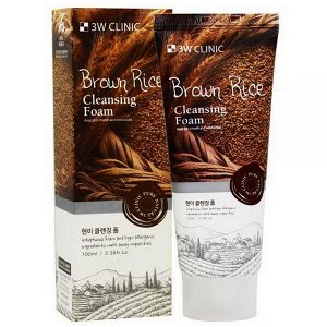 Пенка для умывания с экстрактом коричневого риса 3W Clinic Brown Rice Foam Cleansing, 100мл