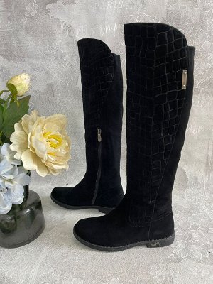 Сапоги женские зимние натуральная замша с мехом