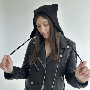 Шапка женская чепчик с ушками кошки