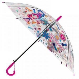 Зонт детский "Фееринки" прозрачный, 50 см, со свистком, арт.290663