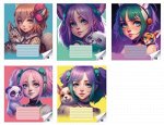 Тетрадь 18 л, линейка с полями &quot;ANIMAL GIRLS АНИМЕ&quot; А5, на скрепке, арт.72046